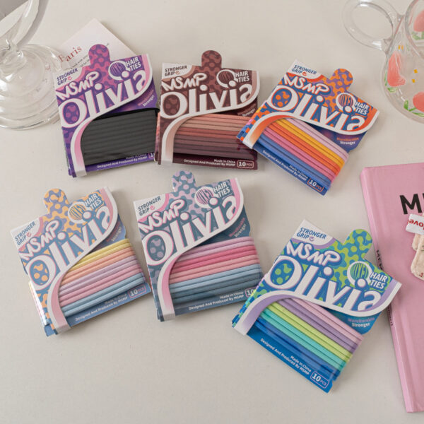 oly-9d600fbd85c2fd4f1b6e2f7b906be86d Wholesale Candy Color Macaroon Elastic Hair Ties Set Trendy Hair Accessory for Gift or Boutique Resale
