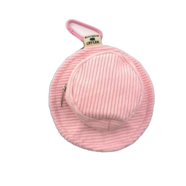 oly-9d6c83a711bbe697d5946d93ecebd1f1 Wholesale Fisherman Hat Style Corduroy Mini Pouch Casual Keychain Bag Charm