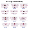 Wholesale 8pcs Zodiac Pink Cartoon Girl Print 3oz Cup Stickers Wrap