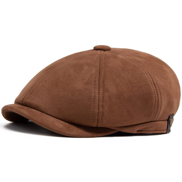 Wholesale Suede Octagonal Hat Retro Newsboy Cap Winter Warm Everyday Gift for Men Women