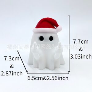 Ghost with middle finger in santa hat