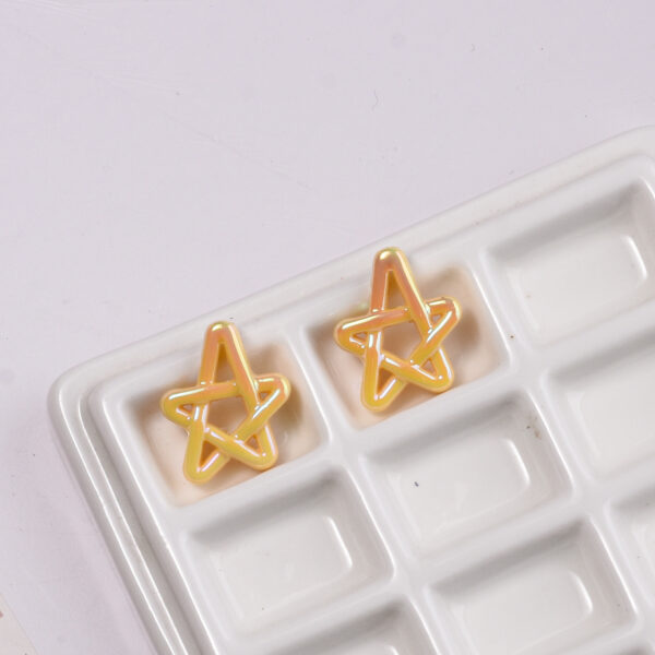 oly-9d879d928183fd13916e72cc286a6713 Wholesale Y2K UV Plated Five Point Star Acrylic Beads for DIY Keychain Fashion Accessory
