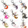 Wholesale Natural Amethyst Crystal Woven Moon Bag Charm Keychain Decorative Accessory