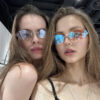 Wholesale Stylish Y2K Retro Star Sunglasses Black Frame Grey Lens UV400 Fashion Resale Accessory
