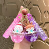 Wholesale Acrylic Oil Filled Quicksand Small Animal Keychain Bag Charm Car Key Accessory Gift Boutique Resale