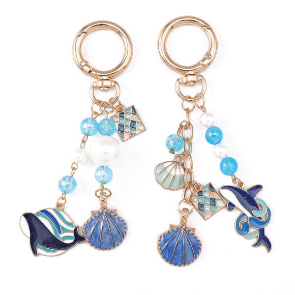 oly-9dc32021f04c0a23a37821a4baaf7cb5 Wholesale Trendy Shell Whale Keychain Zinc Alloy Cartoon Ocean Animal Bag Charm