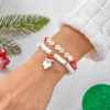 oly-9e244be85fd4d81a26d0f5d757d1ddcb Wholesale Christmas Polymer Clay Bead Bracelet with Santa Snowflake Charms Holiday Jewelry Accessory
