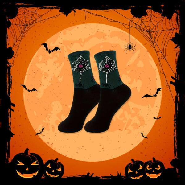 Wholesale Halloween Cartoon Print Socks Unisex Polyester Middle Tube Sweat Absorbing Winter Casual