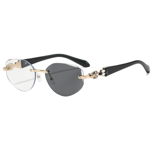 Wholesale Gold Tone Rimless Sunglasses for Women Polygonal Fashion Street Style
