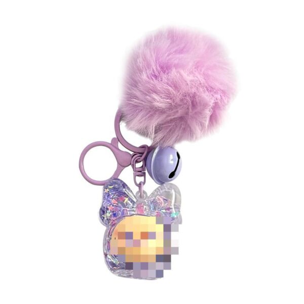 Wholesale Acrylic Cartoon Keychain Bag Charm - Yellow Hair Ball with Oil and Luminous Beads Trendy Gift Accessory OLY Exclusive