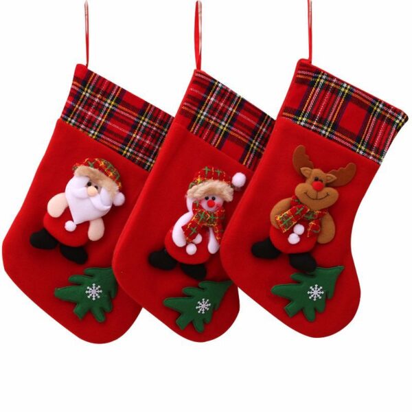 oly-9e39dd9a5a5cebaaac35d57321fd5dd9 Wholesale Christmas Stocking Medium Plush Hanging Ornament for Holiday Home Decor