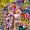Wholesale Trendy Korean Style KT Cat Resin Keychain, Cute Beaded Bag Charm for Women, Car Key Accessory Gift OLY Exclusive