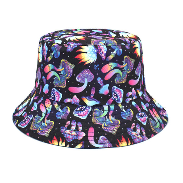 Wholesale Colorful Mushroom Print Fisherman Hat Unisex Sun Hat Wide Brim Outdoor Summer Everyday Fashion Accessory Gift