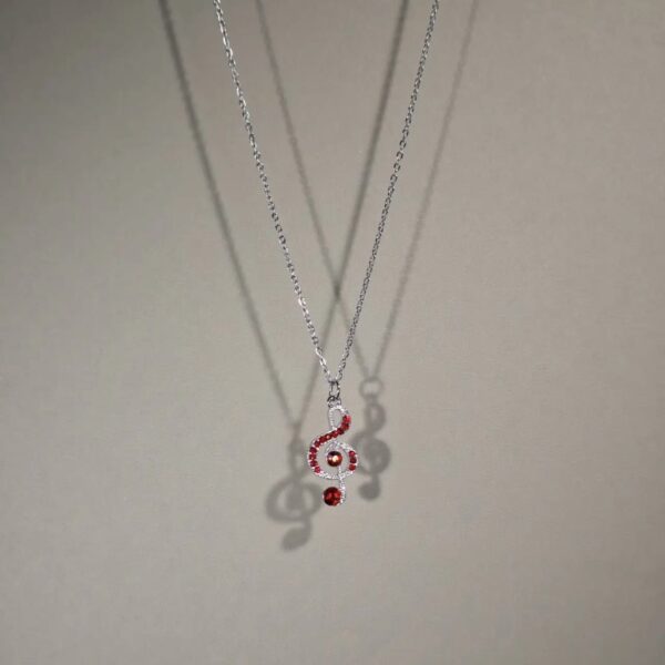 Wholesale Trendy Rhinestone Music Note Necklace Layering Jewelry Fashion Accessory for Resale