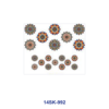 Wholesale 2/4/8pcs Vintage Round Geometric Boho Floral Print Mini Cup Keychain Sticker