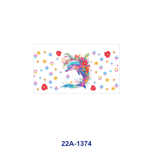 oly-9e7bad26b9fc6760452ff348026273a8 Wholesale 5pcs Rainbow Neon Gradient Cute Dolphin Floral Dot Star Moon Ocean Mixed Decor Prints 16oz Cup UV DTF Wraps