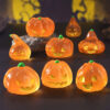 Wholesale Halloween Glowing Pumpkin Resin Craft DIY Desktop Decor Figurine Gift Home Decor Resale