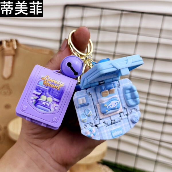 oly-9e94724b1dd7e6ae9254cd8f9124e03a Wholesale Cute Pet Dollhouse Pop Up Keychain 3D Cartoon Design Bag Charm Trendy Gift