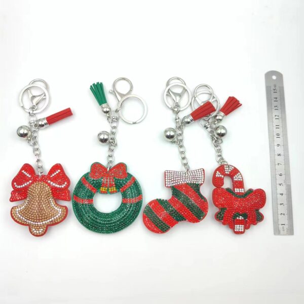 oly-9e999e7e0b1fe4ea2f8e7fdf83e8c06d Wholesale Alloy Rhinestone Christmas Keychain, Trendy Tassel Bag Charm for Everyday Gift