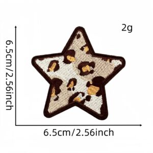 Small leopard print five-pointed star cloth stickers 6#