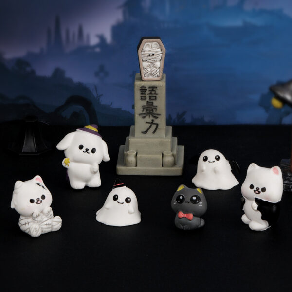 Wholesale Resin Halloween Ornament - Vampire Kitten Ghost Pumpkin Crystal Ball Decorative Accent for Resale