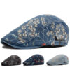 Wholesale Washed Denim Beret Cap Breathable Adjustable Wide Brim Vintage Hat for Men Women