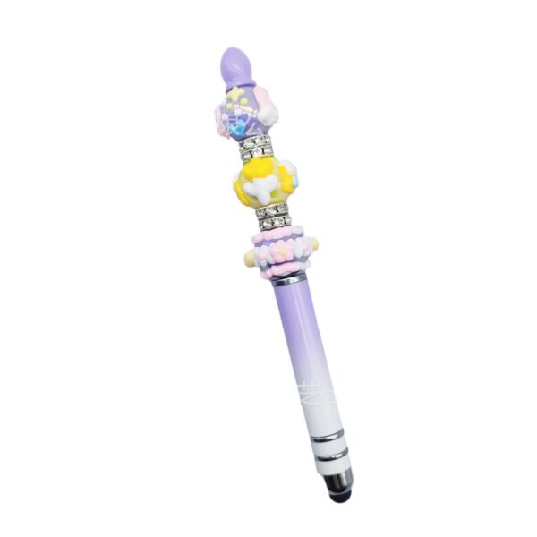oly-9edc1fe8b7571deba8f66e6d4e23ff48 Wholesale DIY Cream Beaded Pen Gradient Purple Magic Wand Touch Screen Trendy Fashion Accessory