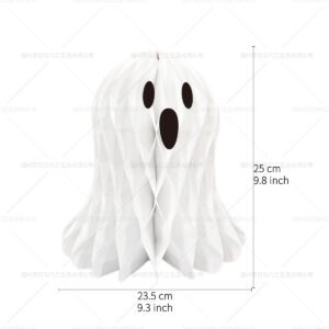 Halloween white ghost honeycomb ornament type b- 10inch (25cm)