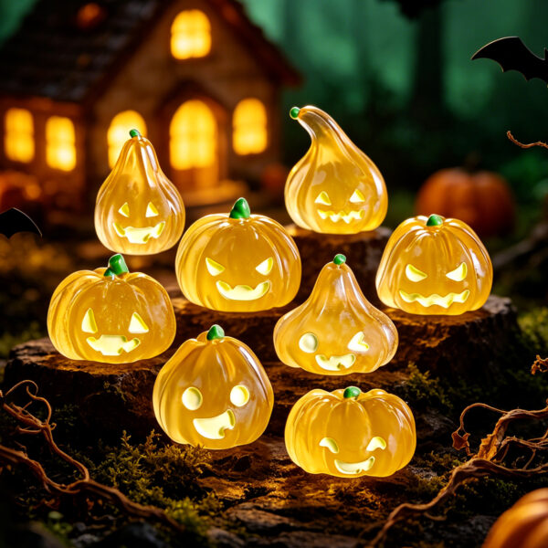 Wholesale Glow-in-the-Dark Resin Halloween Pumpkin Car Desktop Decoration Gift for Boutique Resale
