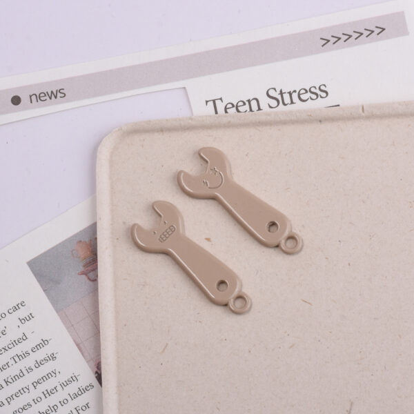 oly-9ef3bb9270fffbd4bfa9d8046b3f67b1 Wholesale Cat Shaped Wrench Pendant Alloy Mixed Colors DIY Phone Charm Jewelry Accessory