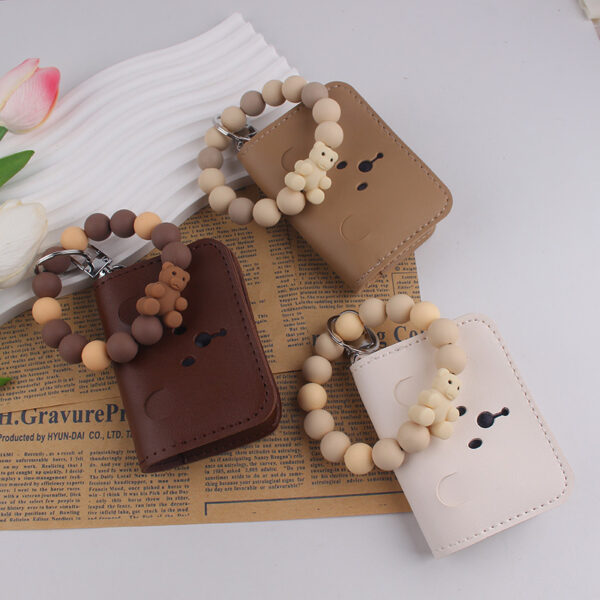Wholesale Cute Bear Silicone Wallet Card Holder Keychain Decorative Accessory Party Gift