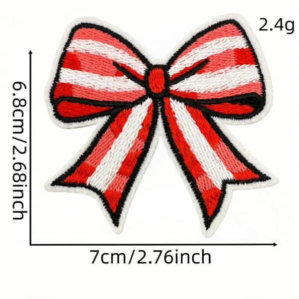 Wholesale Polyester Embroidered Patch Cartoon Bow and Heart Design for Clothing Bags Everyday Use