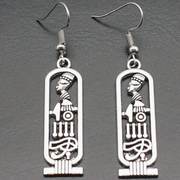 Wholesale Ancient Egyptian Hieroglyph Pendant Earrings with Eye of Horus Gold Tone Alloy Jewelry