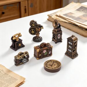 Wholesale Miniature Retro Telephone and Camera Resin Craft Decoration for Dollhouse or Desktop Home Decor Accent