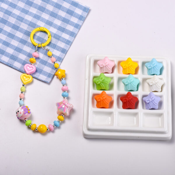 oly-9f9fe04d55145bad58ea95f8890eea6a Wholesale Light Luxury Acrylic Bow and Star Beads DIY Phone Chain Fashion Accessory for Boutique Resale Gift