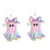 Wholesale Hot-Selling Halloween Colorful Ghost Acrylic Earrings Quirky Niche Design Creative Earrings Ghost Ear Accessories