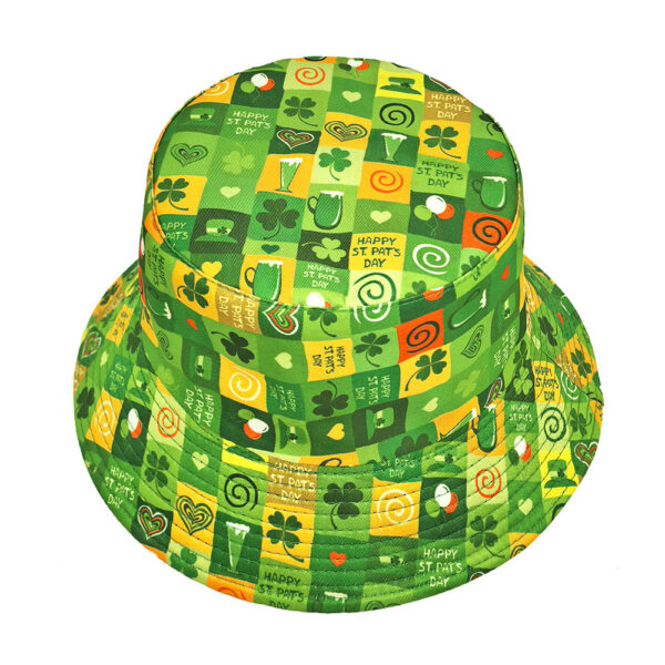 oly-9fbec27dd1bbcdfdf0e19327fd096d35 Wholesale Trendy Irish Clover Reversible Fisherman Hat with Sun Protection for Men Women