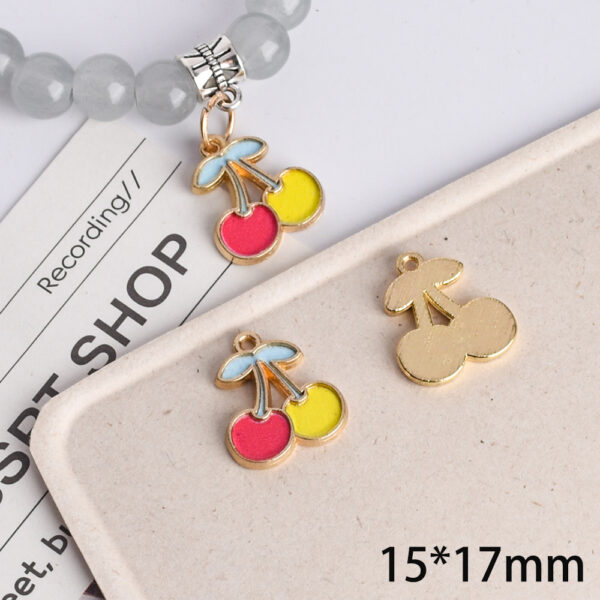oly-9fcb0293a65e8991b03b82119b866ca1 Wholesale Cherry Food Play Pendant Yellow Alloy Jewelry Accessory for DIY and Boutique Resale