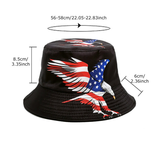 Wholesale Flag Eagle Print Fisherman Hat Casual Outdoor Sun Protection Fashion Accessory