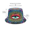 Wholesale Fashion Print Fisherman Hat with Eyes Blue Pattern Sun Protection Outdoor Cap
