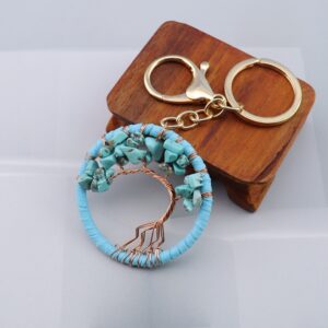 Turquoise (5cm) + Gold Keychain