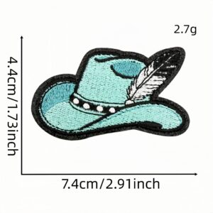 Turquoise denim patch 8#