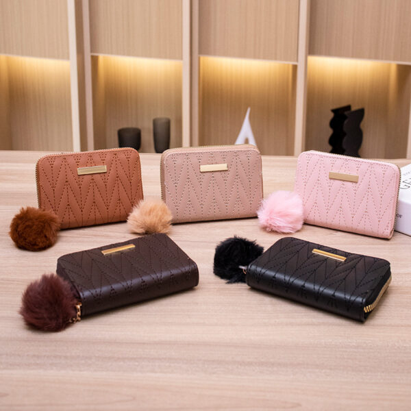 Wholesale Embroidered PU Leather Short Wallet with Zipper Trendy Women's Coin Purse for Resale