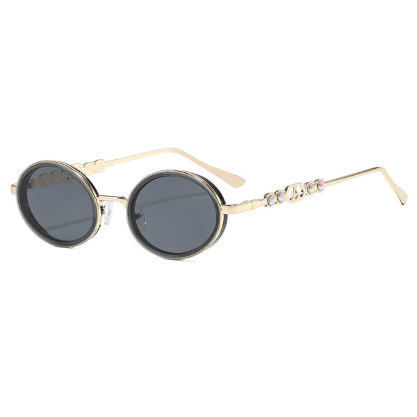 oly-a0728fac66d66423c2c2817b617a81f6 Wholesale Metal Oval Rhinestone Sunglasses Trendy Fashion Accessory for Party or Boutique Resale