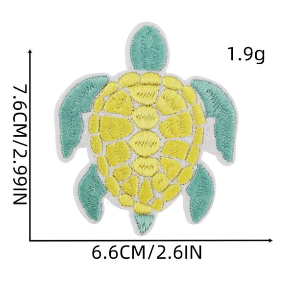 Wholesale Decorative Turtle Embroidery Patch Polyester Thread For Clothing Boutique