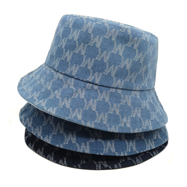 Wholesale Trendy Letter Pattern Denim Bucket Hat Sun Protection Foldable Resale