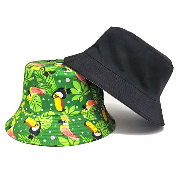 Wholesale Trendy Woodpecker Print Bucket Hat for Women Summer Outdoor Sun Protection