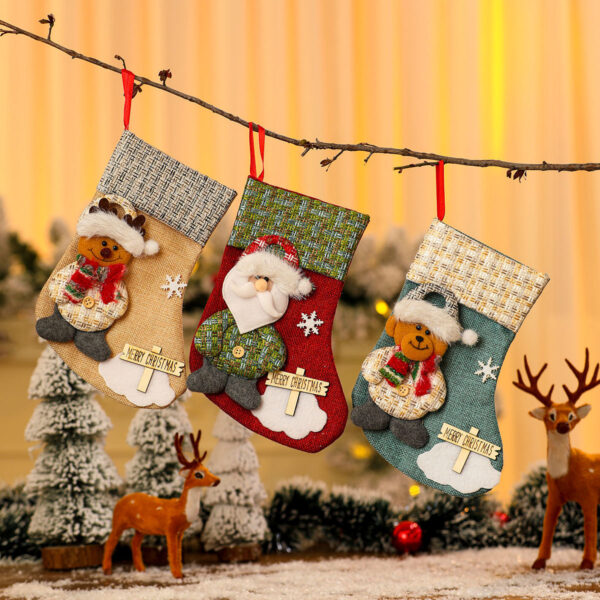 oly-a0bcc4340e7e0fd60b438ec240f192bd Wholesale Cartoon Christmas Stocking Small Polyester Gift Bag Decorative Accessory