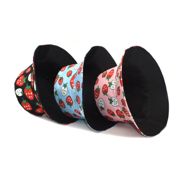 Wholesale Strawberry Pattern Fisherman Hat Fashion Sunscreen Hat for Students Casual