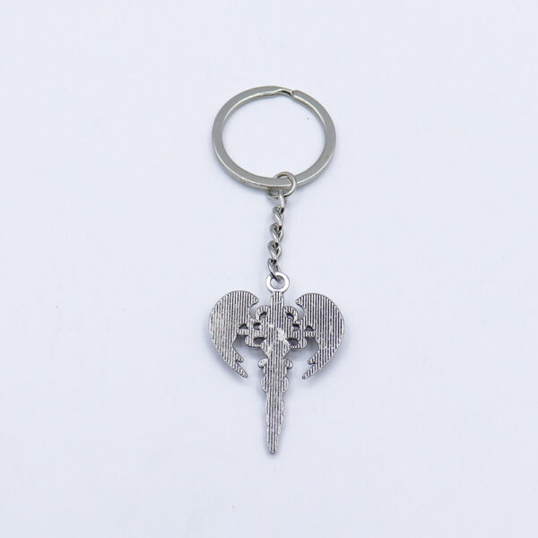 Wholesale Red Angel Wing Cross Keychain Pendant Zinc Alloy Car Key Accessory Boutique